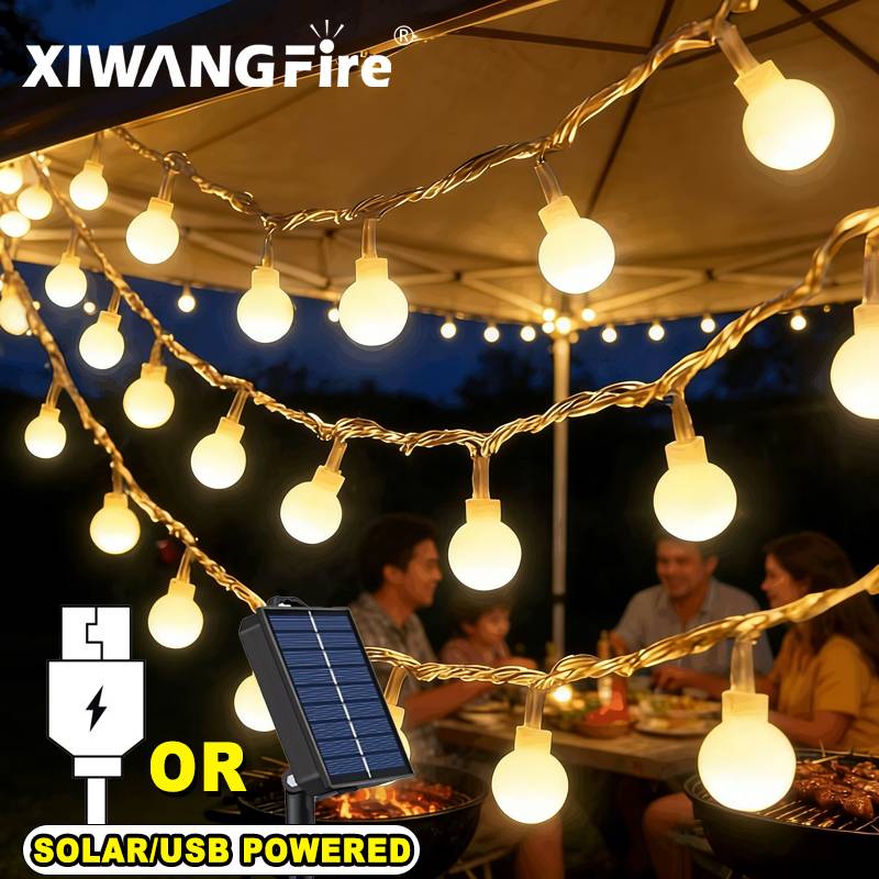 Lighting Decor For Room - ไฟประดับโซลาร์เซลล์/USB/แบตเตอรี่ 3-10 เมตร, ไฟ LED ลูกบอลทรงกลม,
