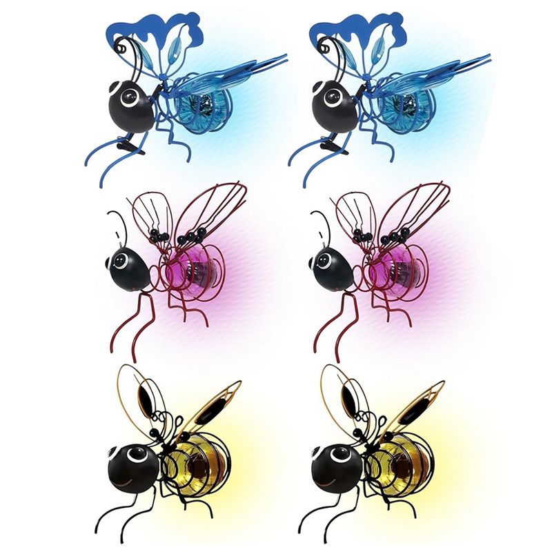 Lighting Bug Decor - ไฟจำลองผึ้งพลังงานแสงอาทิตย์ A33Z, โคมไฟ LED รูปผึ้งสำหรับตกแต่งสวนกลางแจ้ง, ไฟกลางคืนรูปแมลง
