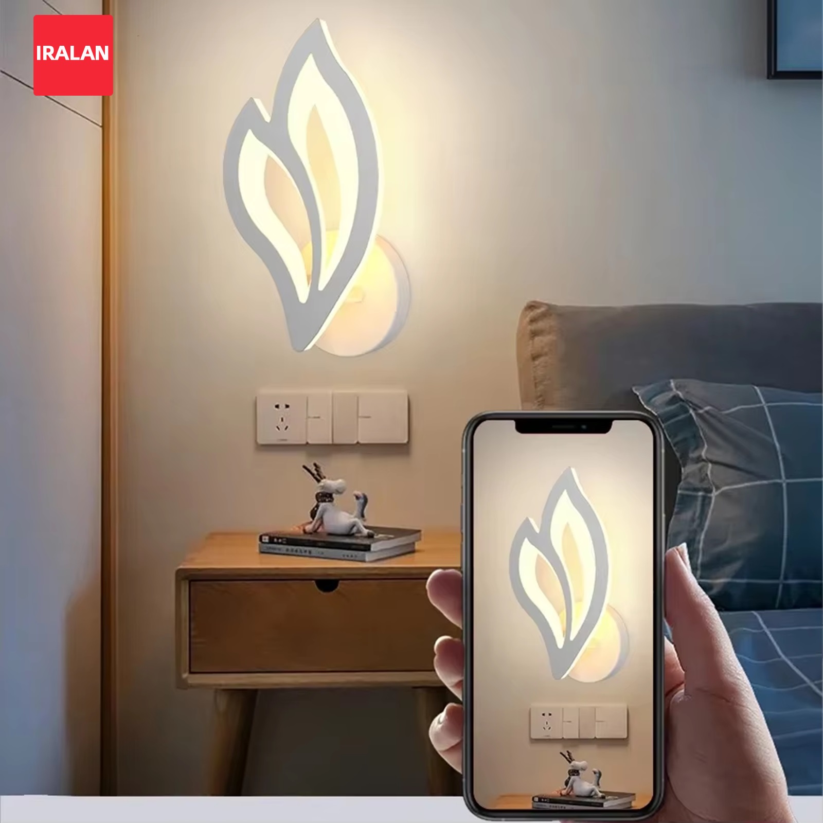 Lighting Home Decor Items - โคมไฟติดผนัง LED รูปทรงใบไม้ สำหรับตกแต่งบ้าน ห้องนอน ทางเดิน