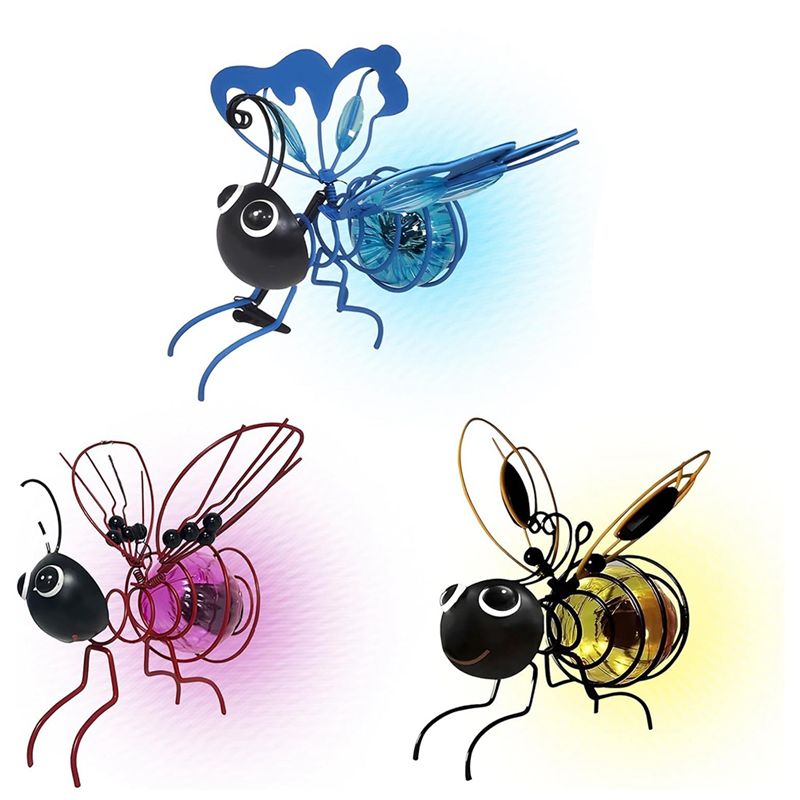 Lighting Bug Decor - ไฟประดับรูปผึ้งพลังงานแสงอาทิตย์ BAAG, โคมไฟประดับสวน LED รูปผึ้งสำหรับแขวนกลางแจ้ง, ไฟกลางคืนรูปแมลง