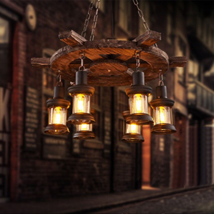 Lighting Decor For Living Room - โคมไฟแขวนตกแต่งภายในสไตล์โบราณ สำหรับห้องนั่งเล่น ห้องรับประทานอาหาร โคมไฟไม้