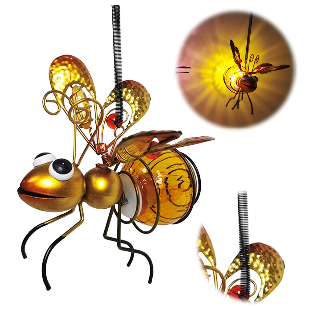 Lighting Bug Decor - โคมไฟดักแมลงพลังงานแสงอาทิตย์สำหรับแขวนกลางแจ้ง โคมไฟดักแมลงบิน ตกแต่งสวน แสงไฟดักแมลง สำหรับตกแต่งสนามหญ้าภายนอก