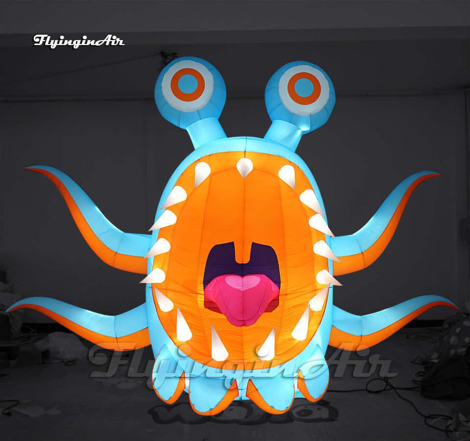 Lighting Bug Decor - ไฟส่องสว่างแบบปรับแต่งได้ขนาด 3 เมตร รูปสัตว์การ์ตูนยักษ์เป่าลมพร้อมปากเปิดสำหรับตกแต่งสวนสาธารณะ