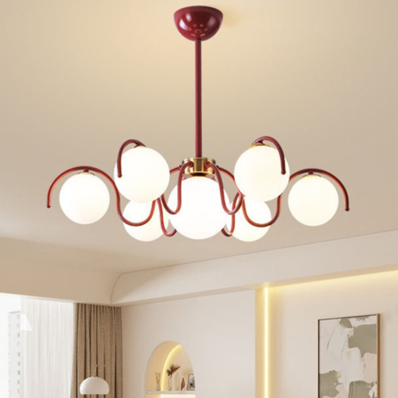 Lighting Home Decor Items - โคมไฟระย้า LED ดีไซน์ทันสมัย โคมไฟเพดานทรงกลมแก้ว โคมไฟแขวนตกแต่งบ้าน สำหรับห้องนั่งเล่น
