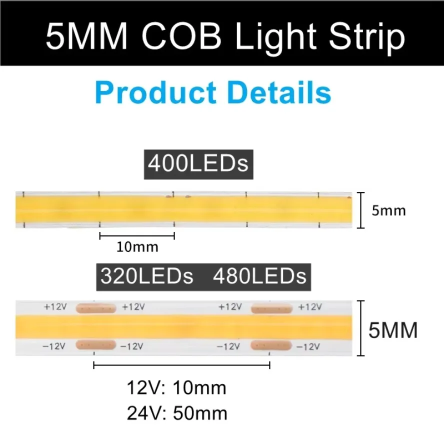 480 400 320 LEDs/m 12V 24V 5m  - Lighting Decor And More บทวิจารณ์และราคา