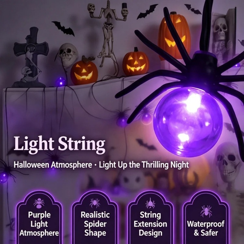 ไฟสาย LED รูปแมงมุมใช้พลังงานจ - Garden Lighting Decor บทวิจารณ์และราคา
