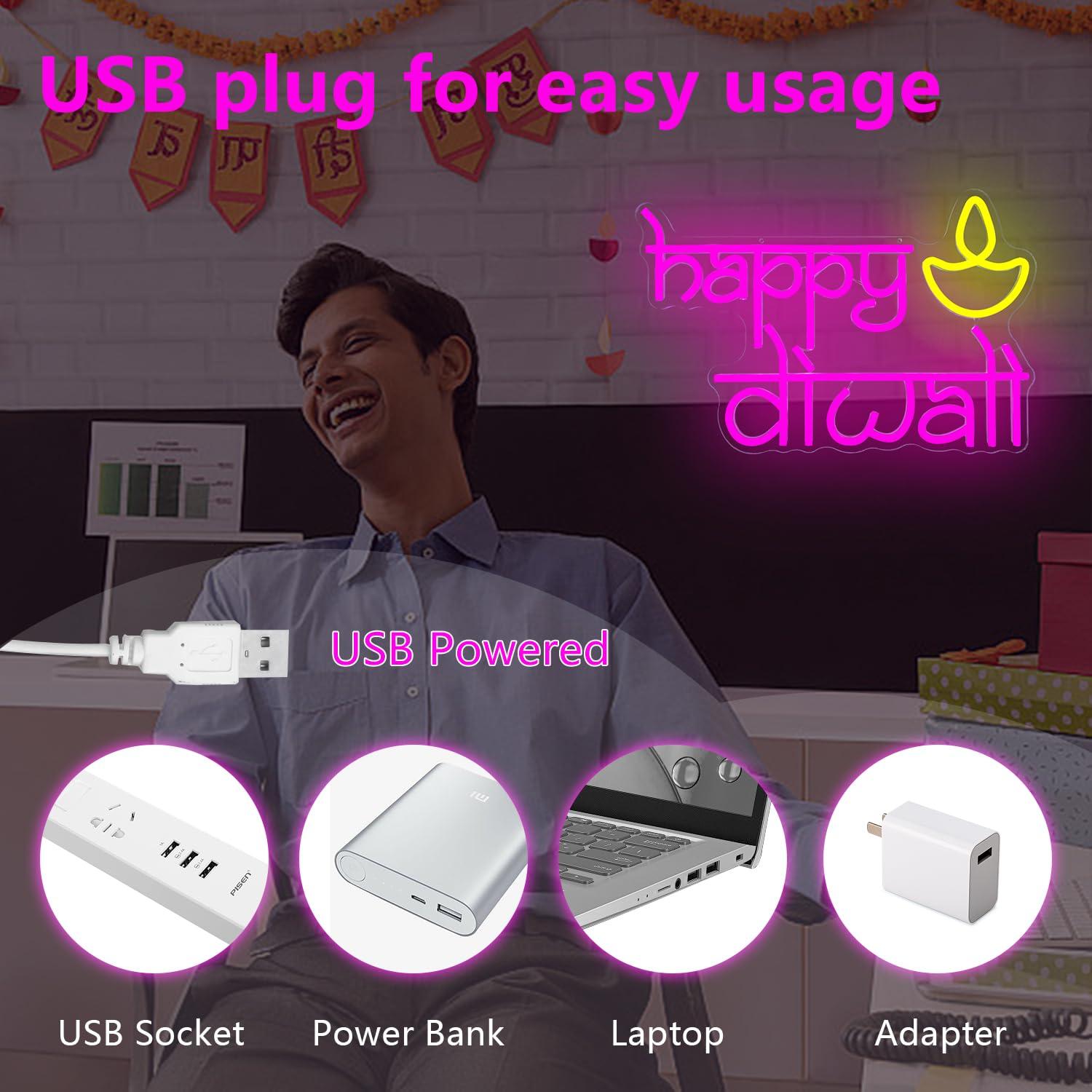 ป้ายไฟนีออนดีวาลี ใช้พลังงานจา - Led Lighting Wall Decor บทวิจารณ์และราคา