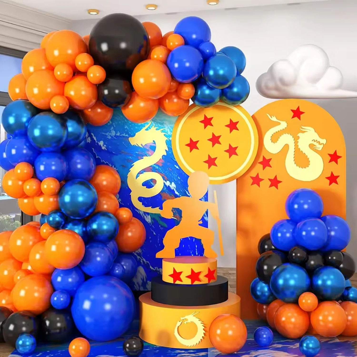 ชุดลูกโป่งยางสีส้มและสีน้ำเงิน - Orange Lighting Decor บทวิจารณ์และราคา