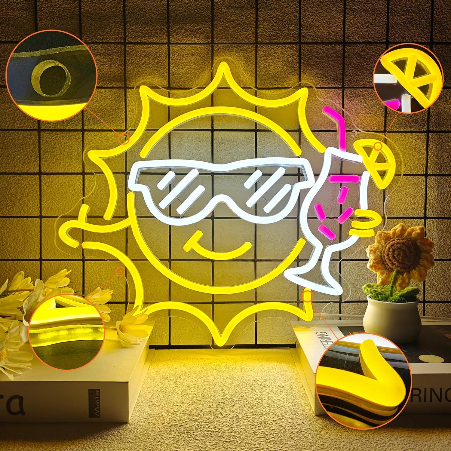 ป้ายไฟนีออนรูปแว่นกันแดด ไฟ LE - Led Lighting Wall Decor บทวิจารณ์และราคา
