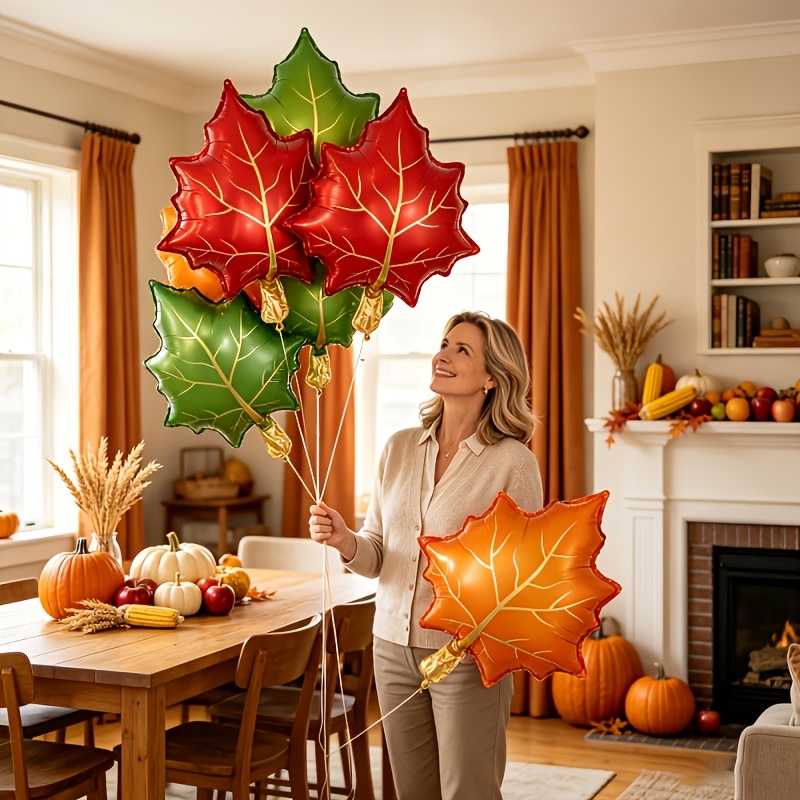 ลูกโป่งฟอยล์ใบเมเปิลฤดูใบไม้ร่ - Orange Lighting Decor บทวิจารณ์และราคา