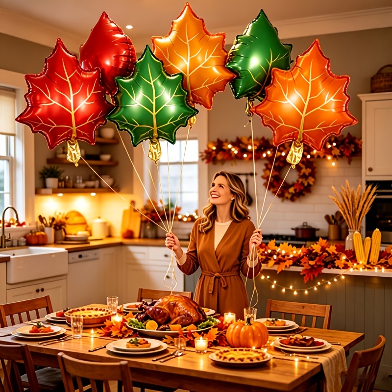 ลูกโป่งฟอยล์ใบเมเปิลฤดูใบไม้ร่ - Orange Lighting Decor บทวิจารณ์และราคา