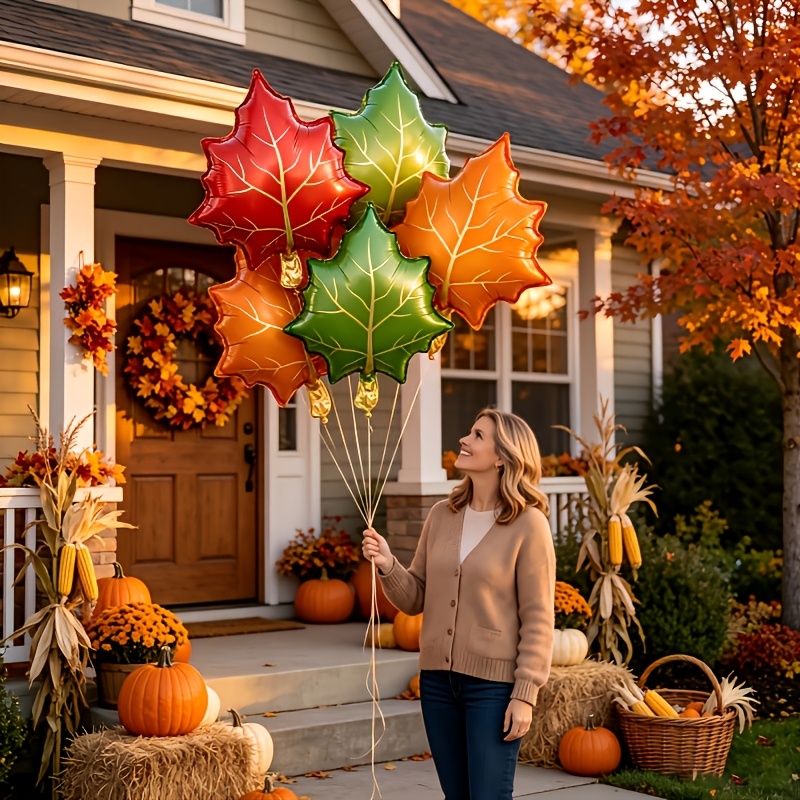 ลูกโป่งฟอยล์ใบเมเปิลฤดูใบไม้ร่ - Orange Lighting Decor บทวิจารณ์และราคา