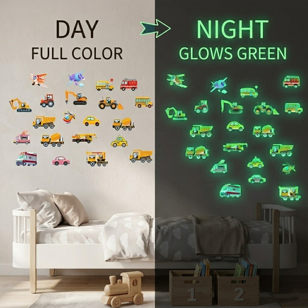สติกเกอร์ติดผนังรถยนต์เรืองแสง - Lighting Mcqueen Bedroom Decor บทวิจารณ์และราคา