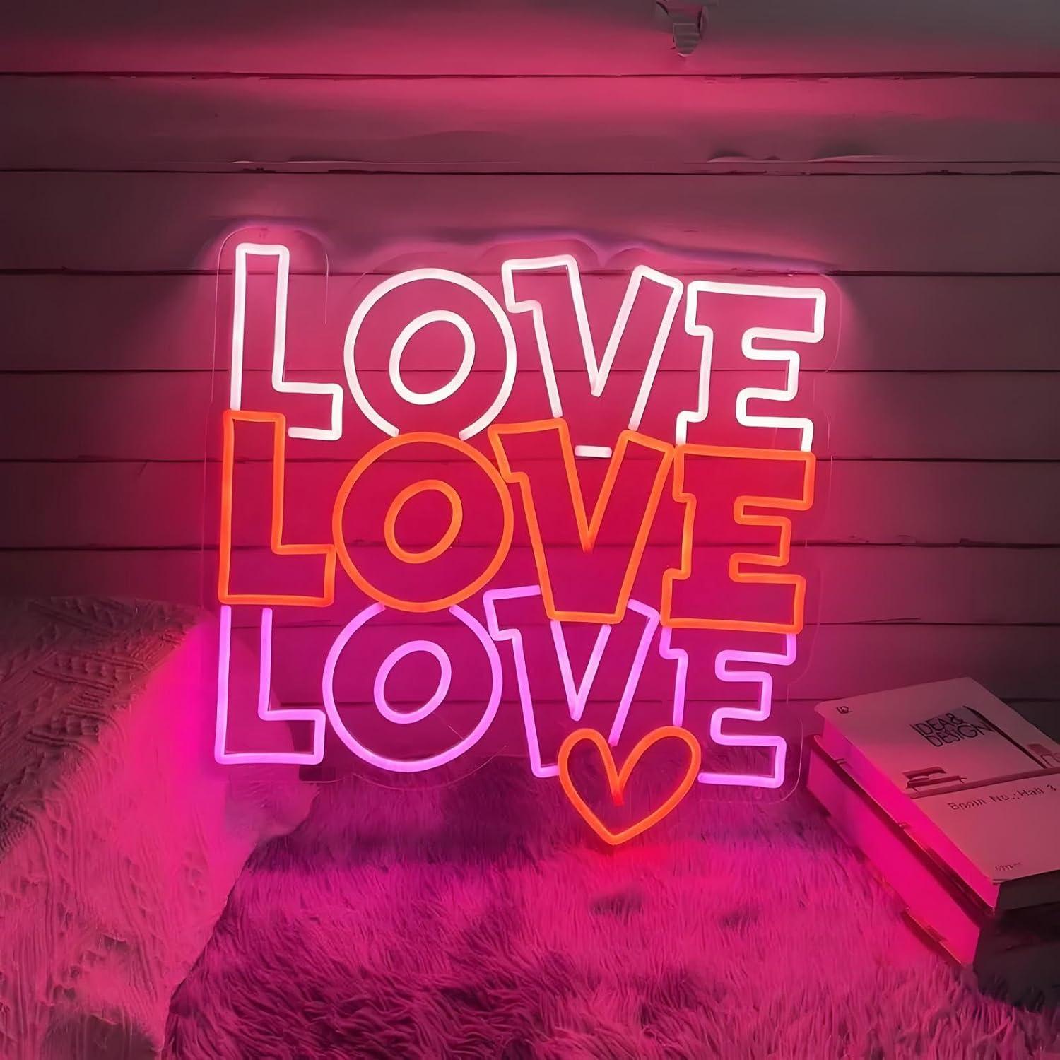 ป้ายไฟนีออนรูปหัวใจ ไฟ LED ปรั - Led Lighting Wall Decor บทวิจารณ์และราคา