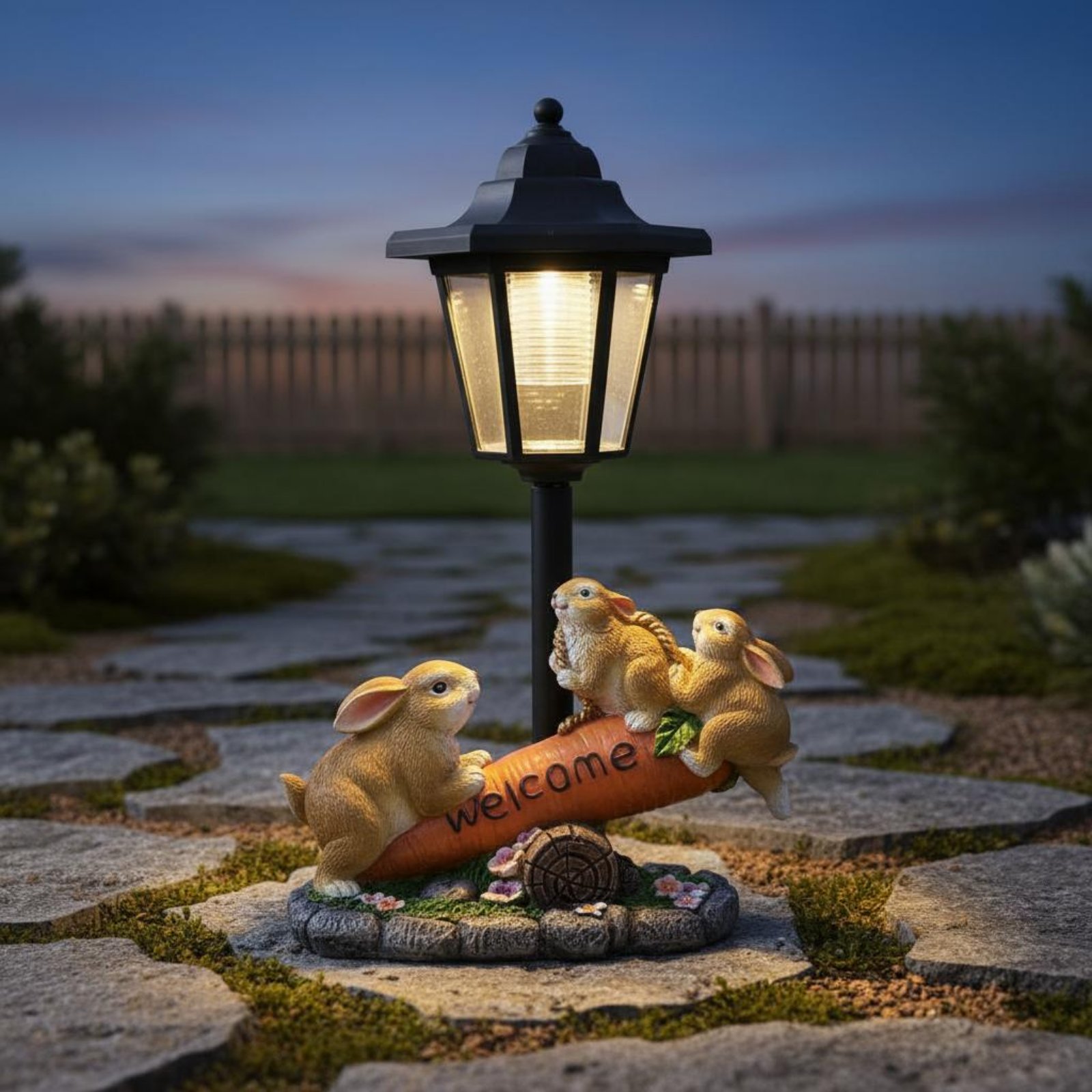 รูปปั้นกระต่ายพลังงานแสงอาทิตย - Yard Lighting Decor บทวิจารณ์และราคา