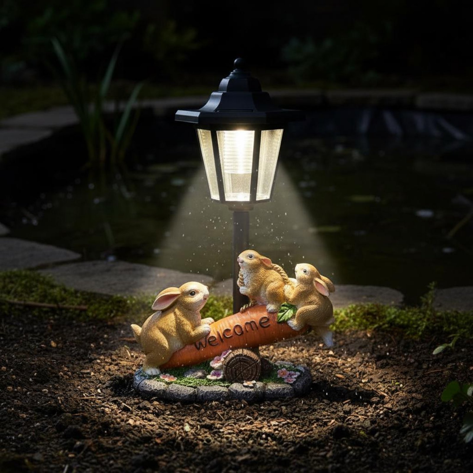 รูปปั้นกระต่ายพลังงานแสงอาทิตย - Yard Lighting Decor บทวิจารณ์และราคา