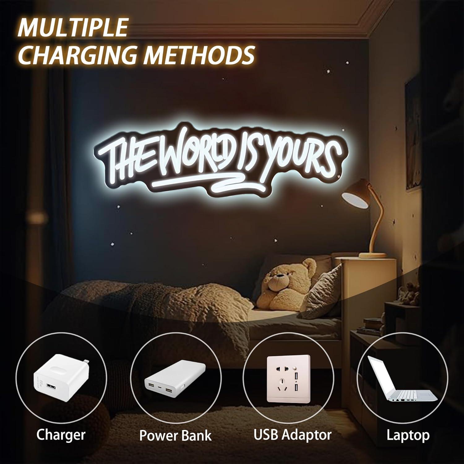 ป้ายไฟนีออน The World is Yours - Led Lighting Wall Decor บทวิจารณ์และราคา