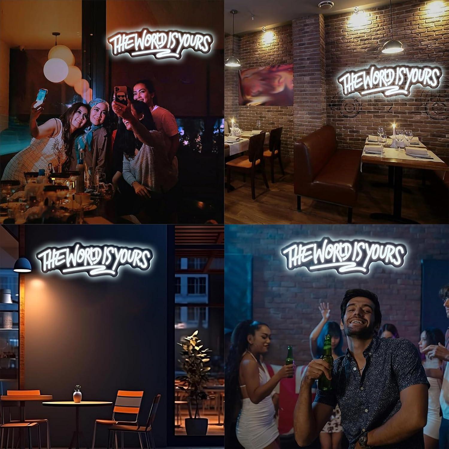 ป้ายไฟนีออน The World is Yours - Led Lighting Wall Decor บทวิจารณ์และราคา