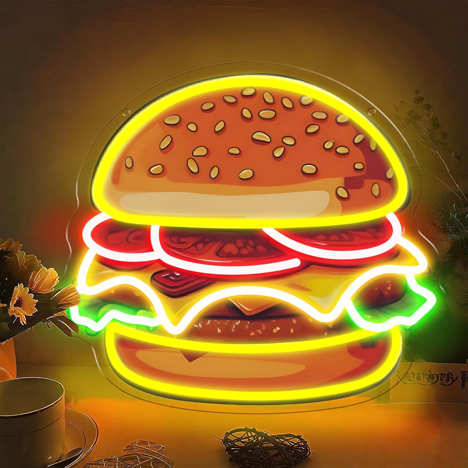 ป้ายไฟนีออนรูปเบอร์เกอร์ ไฟ LE - Led Lighting Wall Decor บทวิจารณ์และราคา